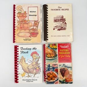Vintage Church Ladies Collaboration Cookbooks Lot of 4 Recipes 1959-2000 Baptist